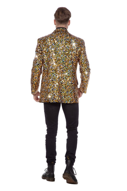 Goud Zilveren Blazer Heren Pailletten van Wilbers & Wilbers koop je bij Partywinkel
