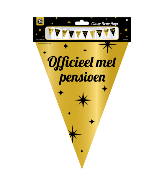 Goud Zwarte Pensioen Slinger 10m van Paper Dreams koop je bij Partywinkel