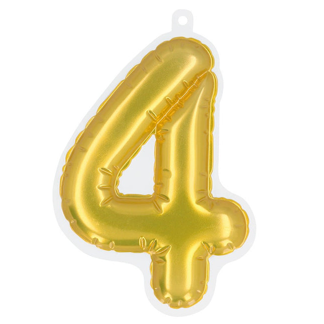 Gouden 4 Jaar Stickers Folieballon 20cm van Boland koop je bij Partywinkel