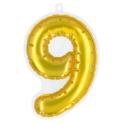 Gouden 9 jaar Stickers Folieballon 20cm van Boland koop je bij Partywinkel