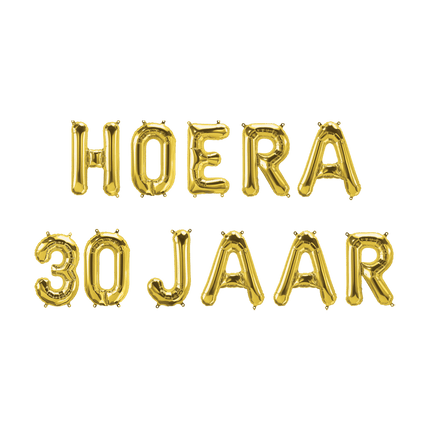Gouden Ballonnen Set 30 Jaar Hoera 1,9m van Paper Dreams koop je bij Partywinkel