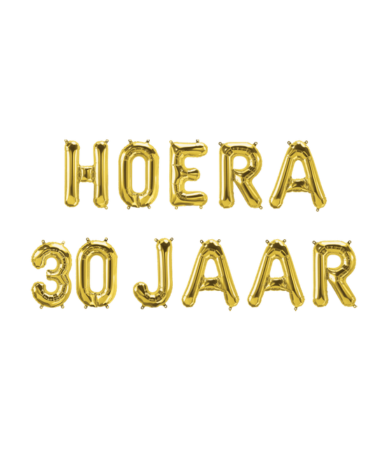 Gouden Ballonnen Set 30 Jaar Hoera 1,9m van Paper Dreams koop je bij Partywinkel