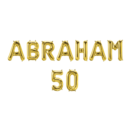 Gouden Ballonnen Set 50 Jaar Abraham 1,9m van Paper Dreams koop je bij Partywinkel