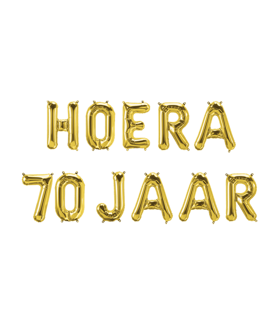 Gouden Ballonnen Set 70 Jaar Hoera 1,9m van Paper Dreams koop je bij Partywinkel