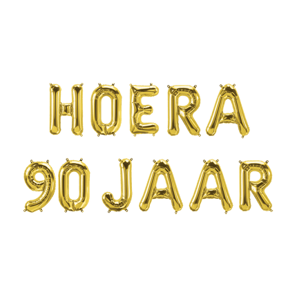 Gouden Ballonnen Set 90 Jaar Hoera 1,9m van Paper Dreams koop je bij Partywinkel