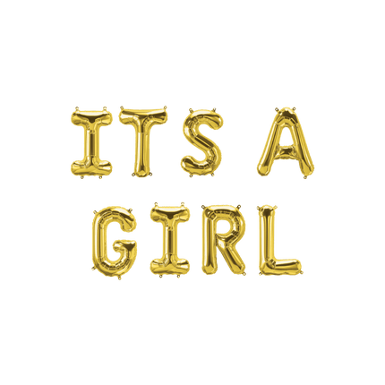 Gouden Ballonnen Set Its A Girl 1,9m van Paper Dreams koop je bij Partywinkel