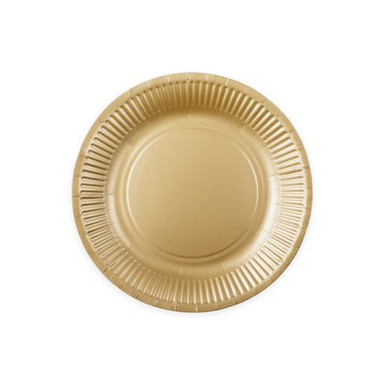 Gouden Borden Papier 23cm 8st van WeFiesta koop je bij Partywinkel
