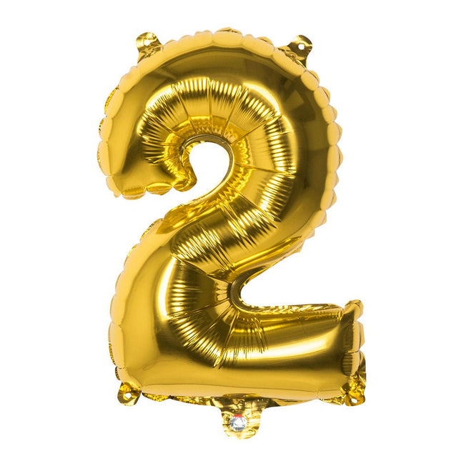 Gouden Cijfer Ballon 2 Jaar 86cm van Boland koop je bij Partywinkel