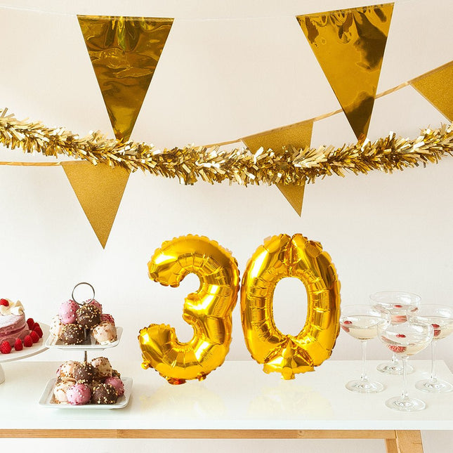Gouden Cijfer Ballon 9 Jaar 36cm van Boland koop je bij Partywinkel