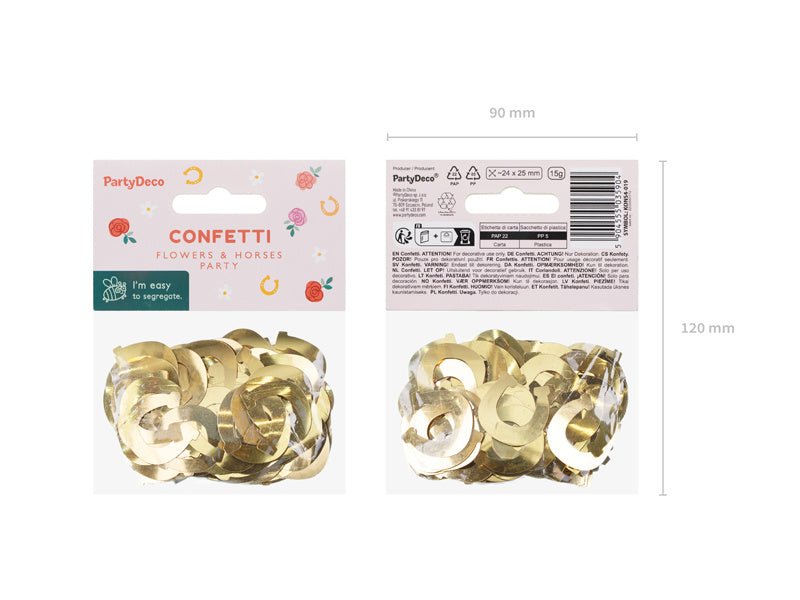 Gouden Confetti Hoefijzers van Partydeco koop je bij Partywinkel