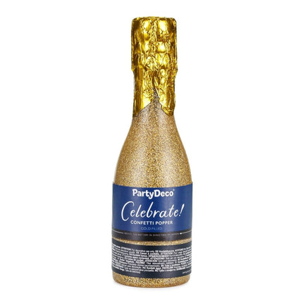 Gouden Confetti Kanon Champagne 20,5cm van Partydeco koop je bij Partywinkel