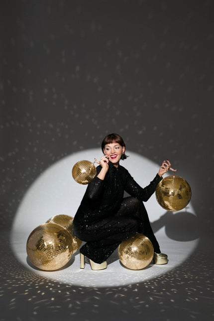 Gouden Discobal 30cm van Partydeco koop je bij Partywinkel