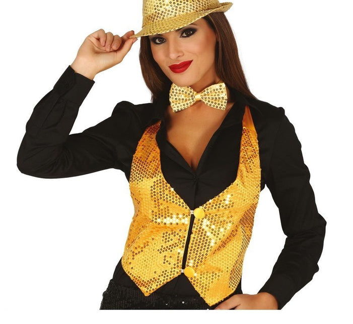 Gouden Glitter Gilet van Fiestas Guirca koop je bij Partywinkel