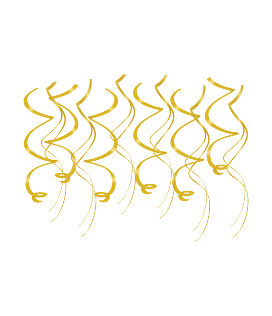 Gouden Hangdecoratie Swirls 12st van Paper Dreams koop je bij Partywinkel