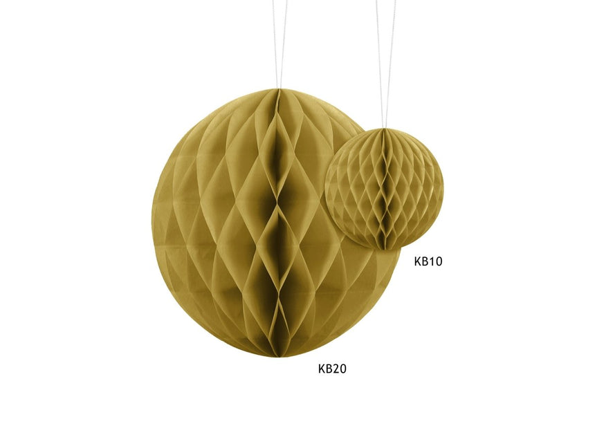 Gouden Honeycomb 20cm van Partydeco koop je bij Partywinkel