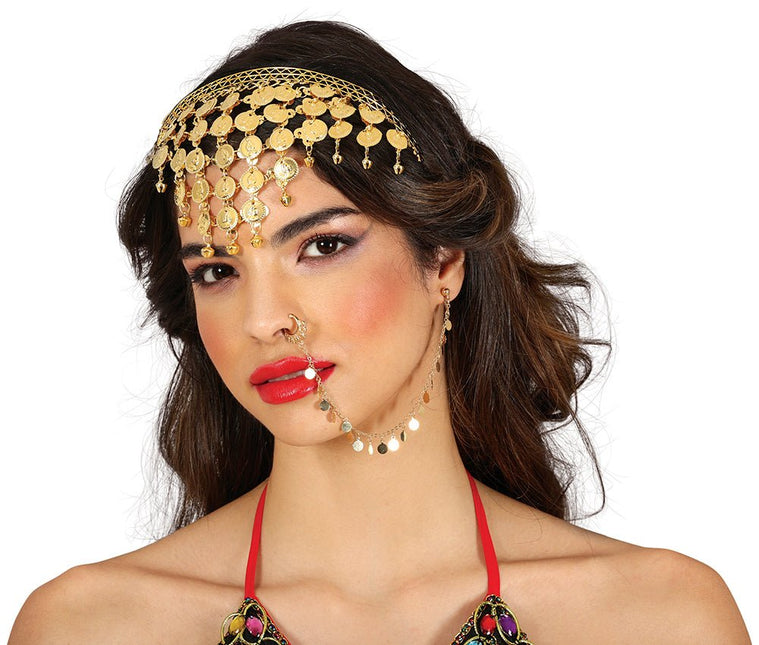 Gouden Hoofdband Munt van Fiestas Guirca koop je bij Partywinkel