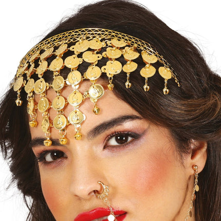 Gouden Hoofdband Munt van Fiestas Guirca koop je bij Partywinkel