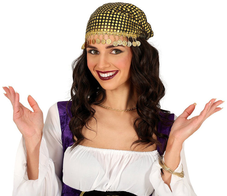 Gouden Hoofdband Munten van Fiestas Guirca koop je bij Partywinkel