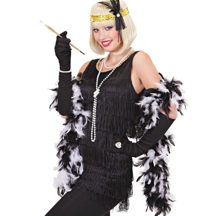 Gouden Hoofdband Pailletten Met Veren van Widmann koop je bij Partywinkel