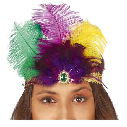 Gouden Hoofdband Veren van Fiestas Guirca koop je bij Partywinkel