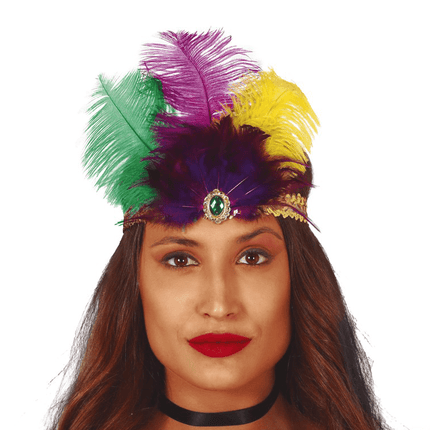 Gouden Hoofdband Veren van Fiestas Guirca koop je bij Partywinkel