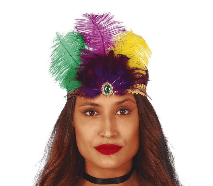 Gouden Hoofdband Veren van Fiestas Guirca koop je bij Partywinkel