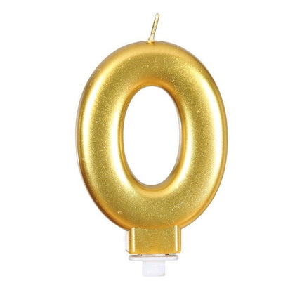 Gouden Kaars 0 Jaar Metallic 8cm van Fiestas Guirca koop je bij Partywinkel