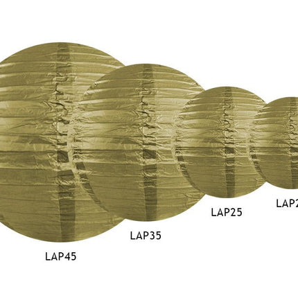 Gouden Lampion Rond 35cm van Partydeco koop je bij Partywinkel