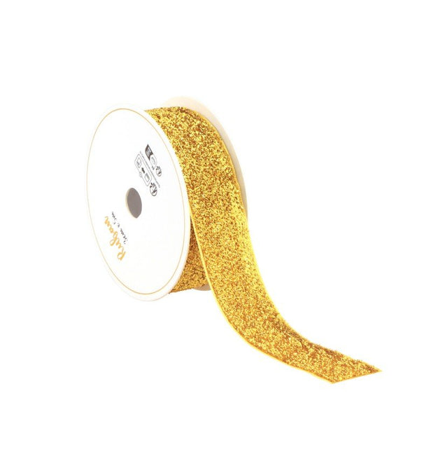 Gouden Lint Glitter 25Mm 3m van CHAKS koop je bij Partywinkel