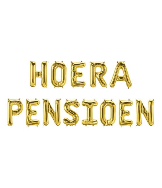 Gouden Pensioen Ballonnen Set 1,9m van Paper Dreams koop je bij Partywinkel