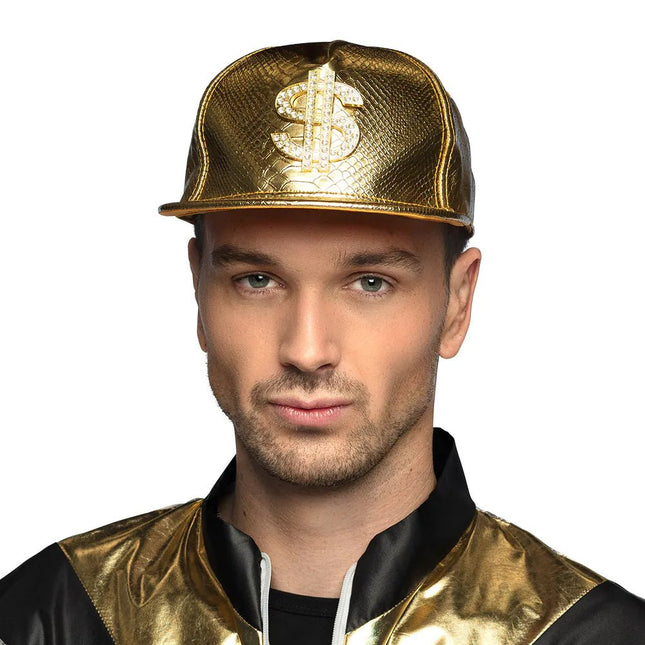 Gouden Pet Dollar Teken van Boland koop je bij Partywinkel