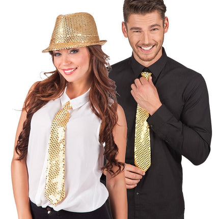 Gouden Stropdas Glitter van Boland koop je bij Partywinkel