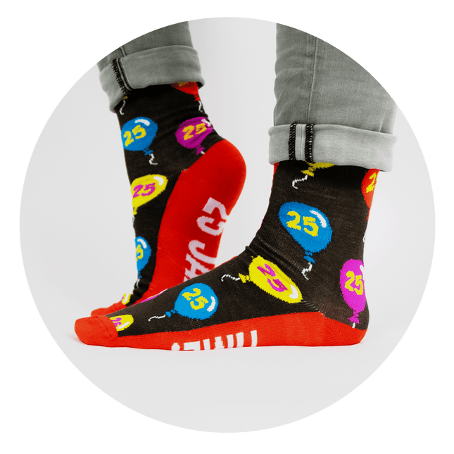 Grappige Sokken 25 Jaar 1 paar van Paper Dreams koop je bij Partywinkel