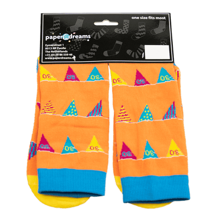 Grappige Sokken 30 Jaar Vlaggetjes 1 paar van Paper Dreams koop je bij Partywinkel