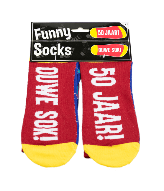 Grappige Sokken 50 Jaar Vlaggetjes 1 paar van Paper Dreams koop je bij Partywinkel