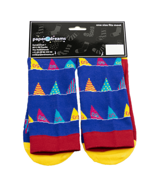 Grappige Sokken 50 Jaar Vlaggetjes 1 paar van Paper Dreams koop je bij Partywinkel