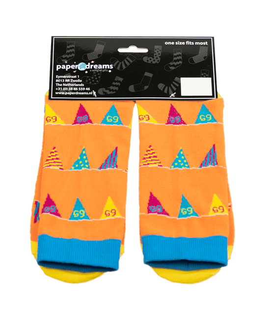 Grappige Sokken 65 Jaar Vlaggetjes 1 paar van Paper Dreams koop je bij Partywinkel