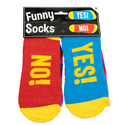 Grappige Sokken Yes! No! 1 paar van Paper Dreams koop je bij Partywinkel