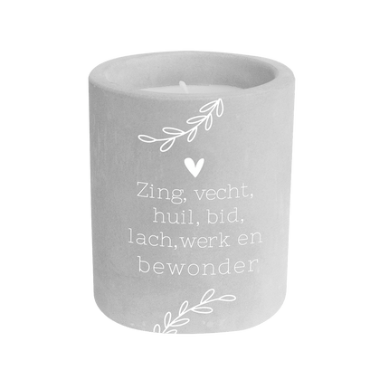 Grijze Cement Kaars Zing, Vecht 8cm van Paper Dreams koop je bij Partywinkel