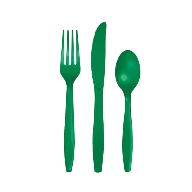 Groen Bestek Plastic 24st van Creative Converting koop je bij Partywinkel