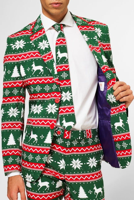 Groen Rode Pak Kerstmis van OppoSuits koop je bij Partywinkel