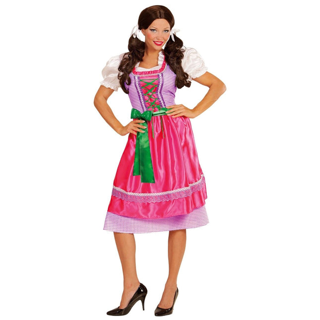 Groen Roze Dirndl Jurk Oktoberfest Dames van Widmann koop je bij Partywinkel