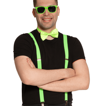 Groene Accessoireset Neon 3 delig van Partychimp koop je bij Partywinkel