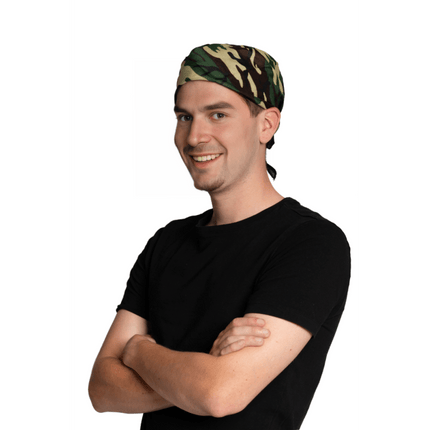 Groene Bandana Comuflage 52cm van Partychimp koop je bij Partywinkel