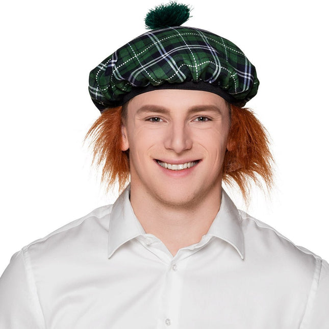 Groene Baret Met Haar van Boland koop je bij Partywinkel