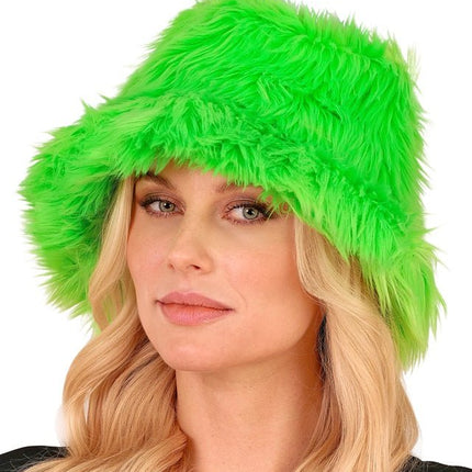 Groene Bucket Hat Pluche van Widmann koop je bij Partywinkel
