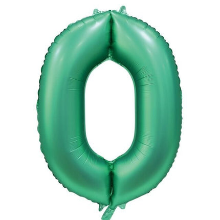 Groene Cijfer Ballon 0 Jaar Glans 86cm van WeFiesta koop je bij Partywinkel