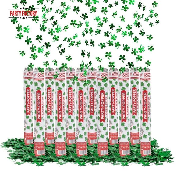 Groene Confetti Kanon Klavertje Vier 40cm van VDV Benefit koop je bij Partywinkel