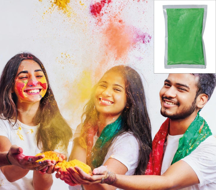 Groene Holi Poeder 200gr van Fiestas Guirca koop je bij Partywinkel