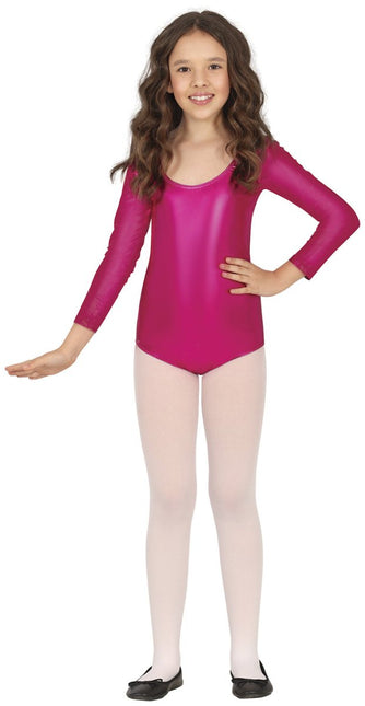 Gympakje Fuchsia Meisje Metallic van Fiestas Guirca koop je bij Partywinkel
